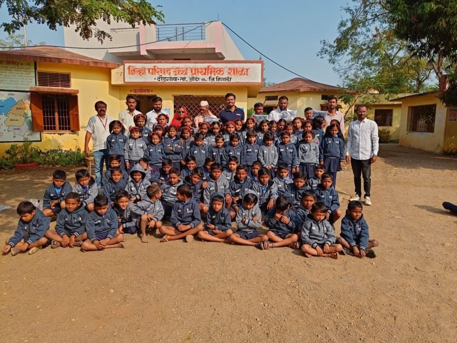 Jacket Distribution, Rural Marathi School, December 2024