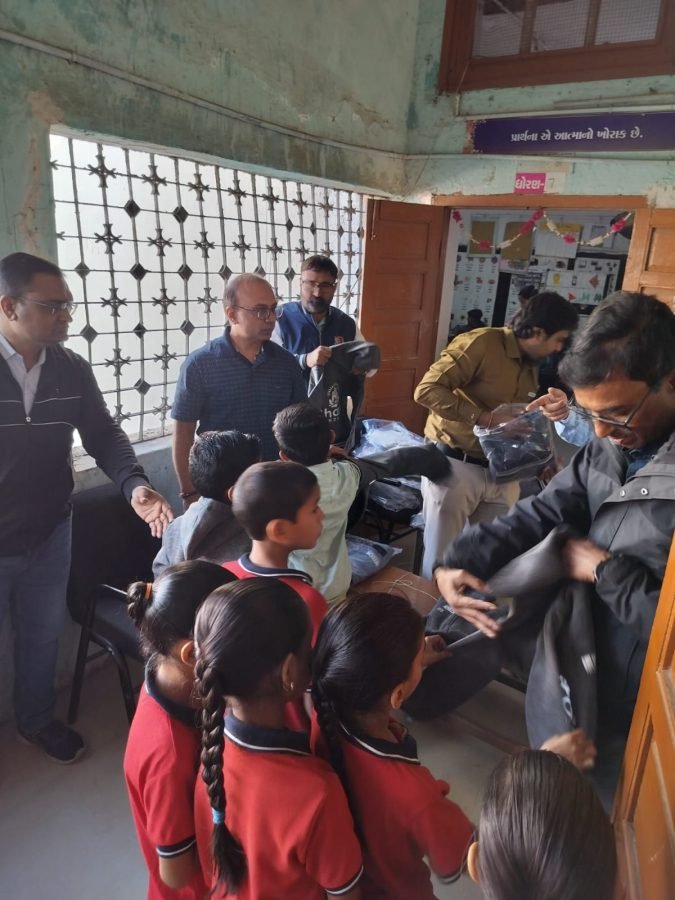 Jacket Distribution, Rajpur Gujarati School, Ahmedabad, November 2025