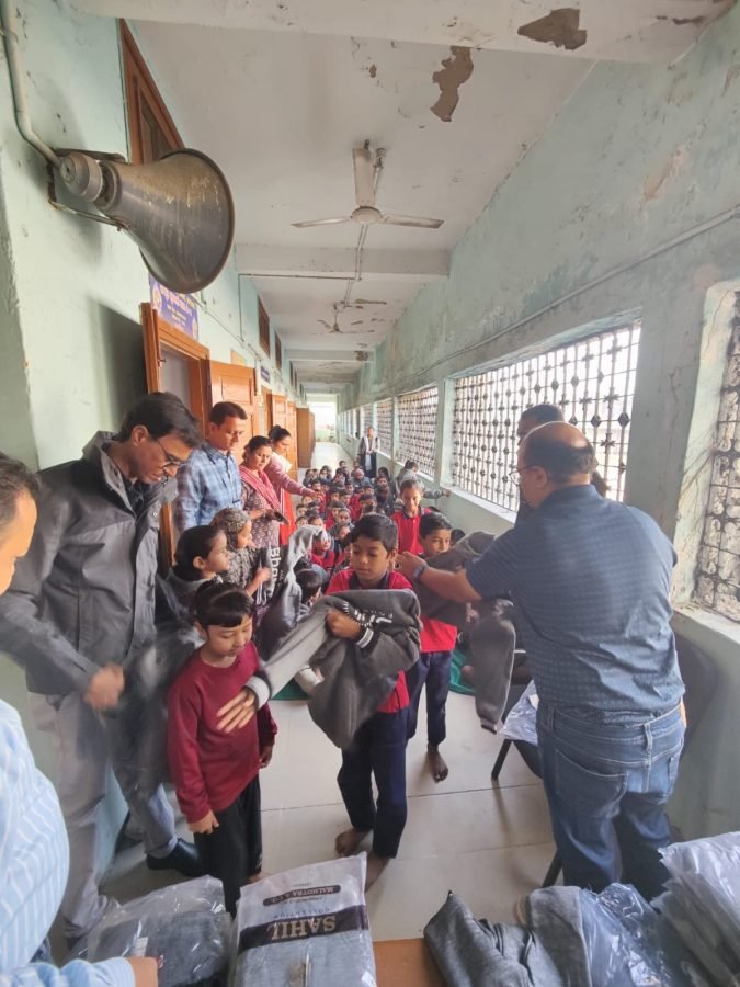 Jacket Distribution, Rajpur Gujarati School, Ahmedabad, November 2025